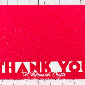 Handmade Embossed Thank You Greeting Card