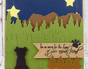 Sympathy Card for Loss of a Beloved Pet / Dog Handmade Card