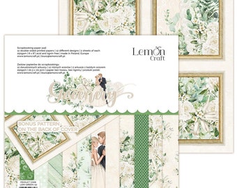 Lemoncraft Greenery 8x8 Pila de papel para álbumes de recortes