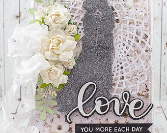 Shabby Chic t’aime plus chaque jour de mariage / anniversaire / carte de voeux de la Saint-Valentin