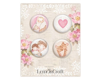Lemoncraft Mum's Love Botones / Insignias