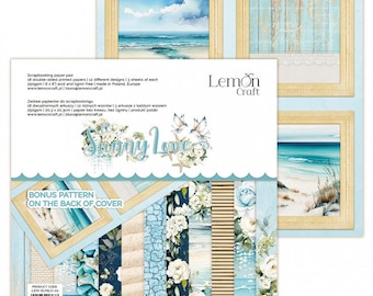 Lemoncraft Sunny Love - Pila de papel para álbumes de recortes (8 x 8)