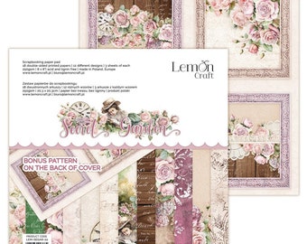 Lemoncraft Secret Garden 8x8 Pila de papel para álbumes de recortes