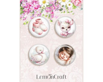 Botones/insignias de la chica de algodón de azúcar de Lemoncraft