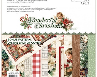 Pila de papel para álbumes de recortes de 8x8 de Lemoncraft Wonderful Christmas