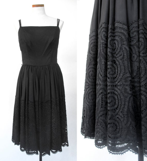 Vintage Midcentury party crochet lace cocktail dre