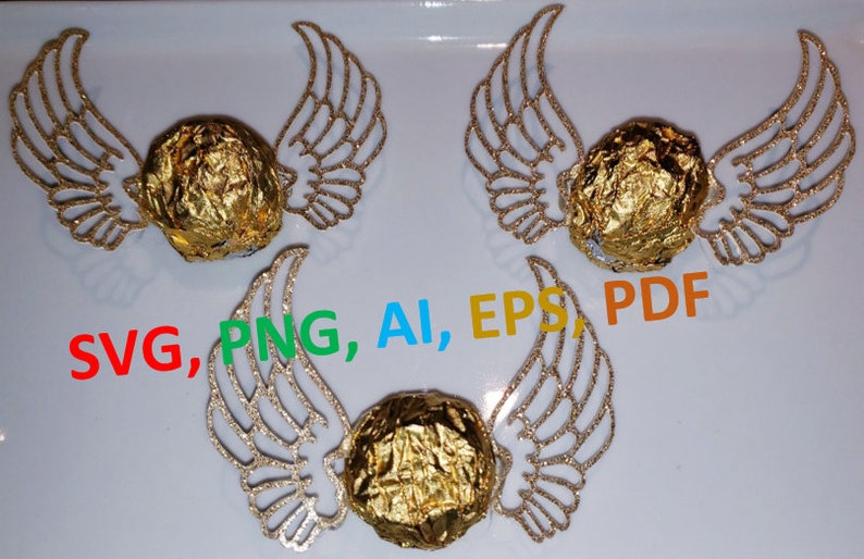 Golden Wings for Gold Snitch SVG PDF Png EPS File of | Etsy