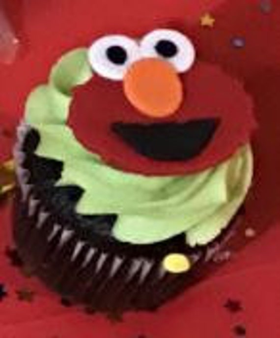 12 Sesame Street Inspired Cupcake Toppers Fondant Etsy