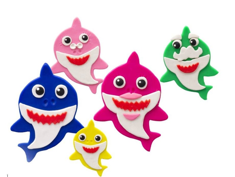 Baby Shark Fondant Cake Topper Decorations inspired by