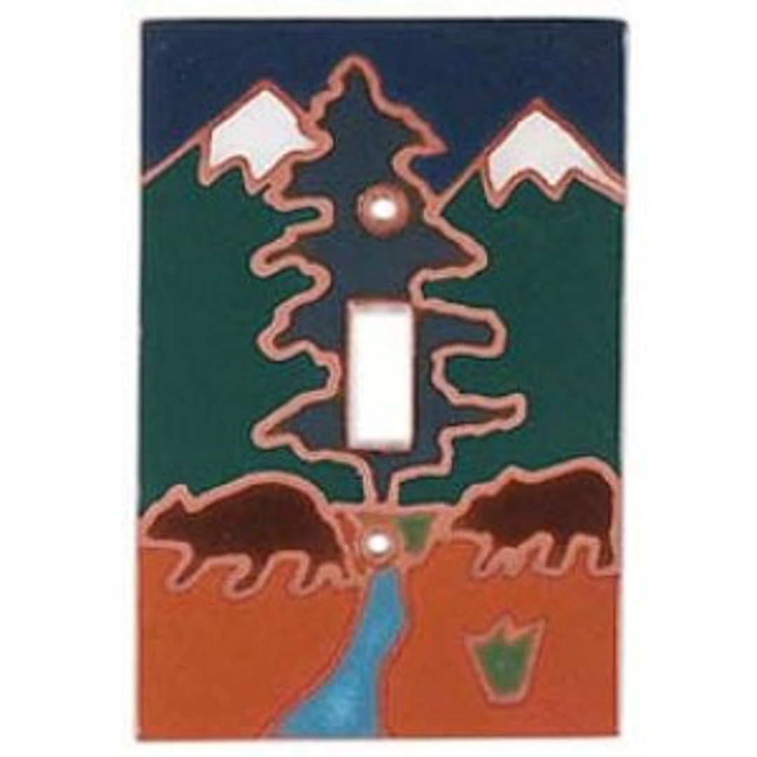 Light Switch Cover, Bear in the Woods Design, Switch Plate Covers, Wall ...