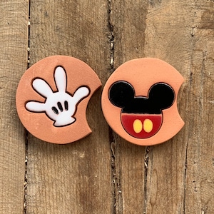 Give Mickey a Hand, Mickey Mouse & white glove adorable car coasters, Set of 2,  Disney Lovers,New car gift