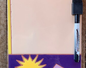 Dry erase message board, desk accessory, note board, southwest sun rising designs