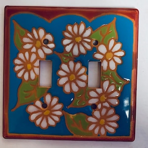 light switch covers, Daisies, gardening lovers with plate covers, single switch, triple rocker