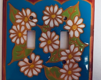 light switch covers, Daisies, gardening lovers with plate covers, single switch, triple rocker