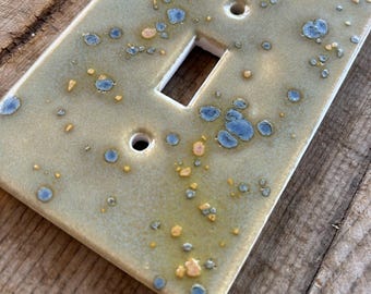 Turquoise splash desert colors, singe toggle, switch cover, oversized switch plate