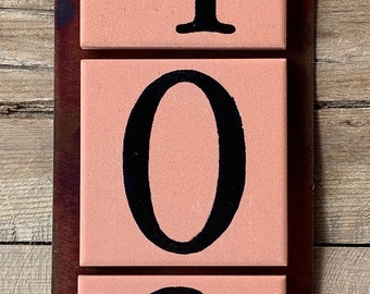 Custom house number plaque, 4-numbers Vertical , address  plaque, house numbers, address sign,  number tile, house sign