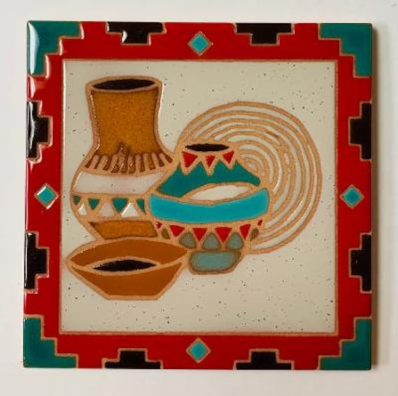 Southwest Pots 6x6 Decorative Tile Wall Art Room Tile Etsy