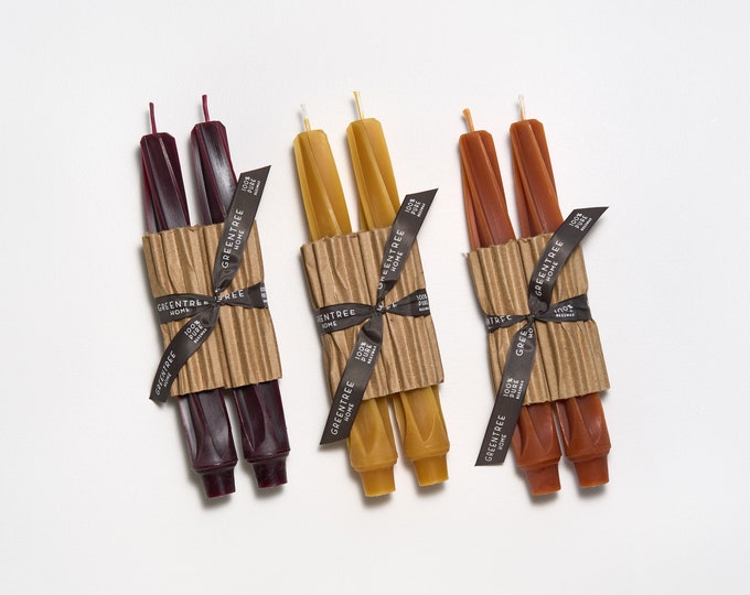 9" Twist Taper Handmade Beeswax Candles