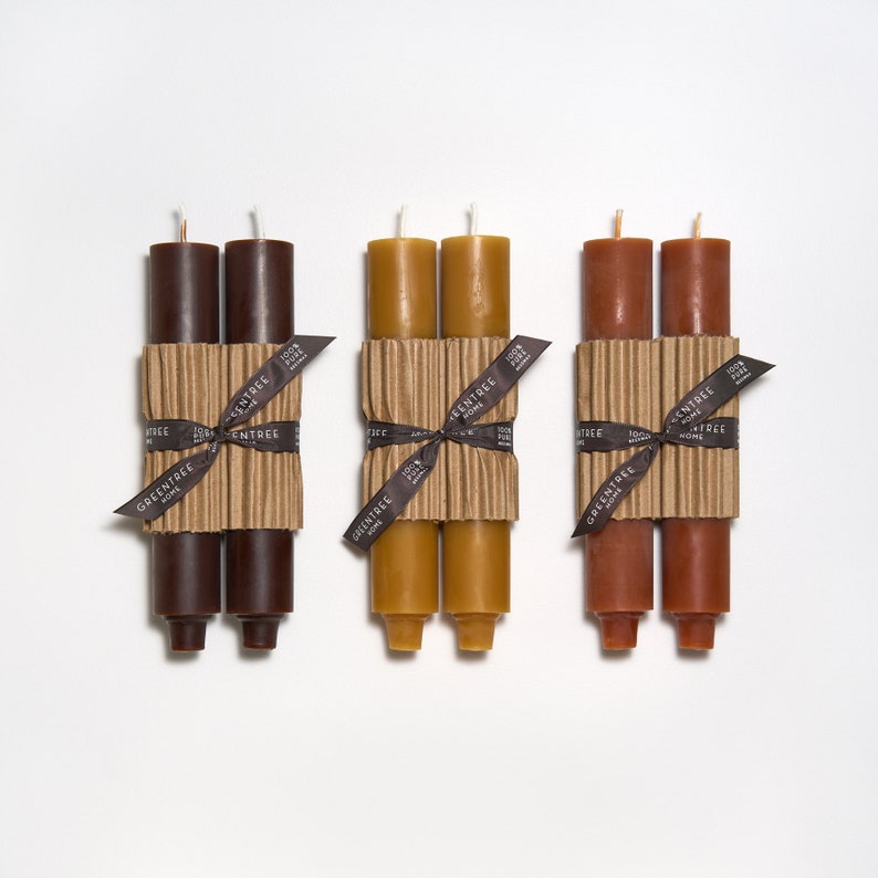 GreentreeHomeCandle Column Taper Beeswax Candles - Thumbnail 3