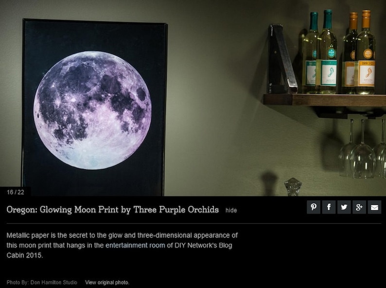 Phases of the Moon 5 Piece Set, Moon Phases Wall Art image 3