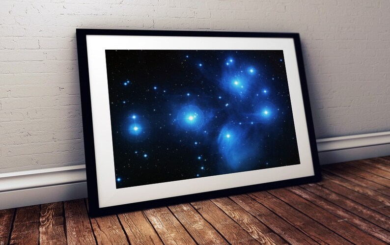 Pleiades Star Cluster Print Metallic Astronomy Art