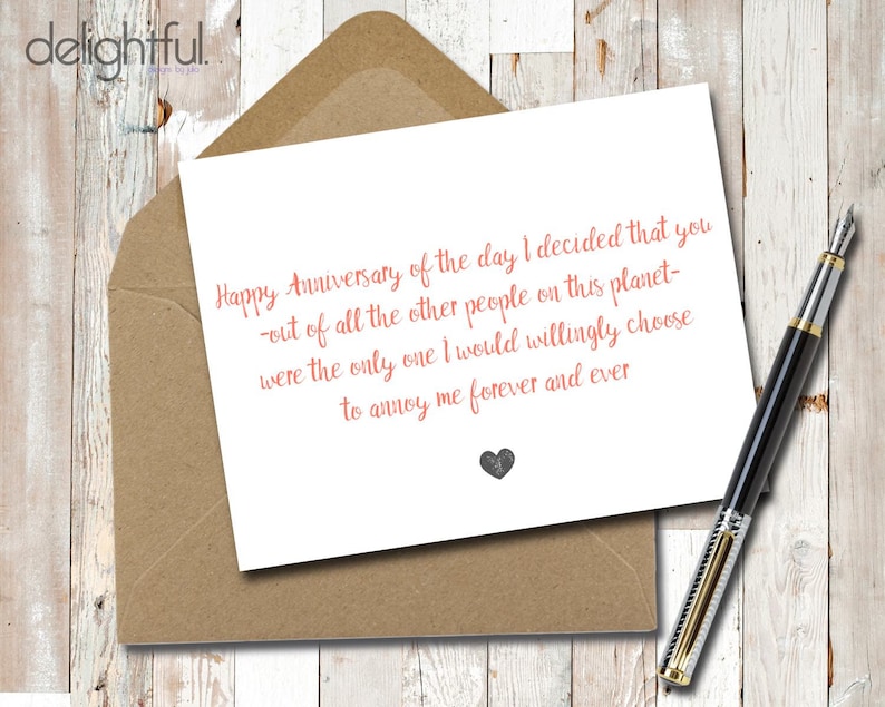 Printable Instant Download Annoy Me Forever and Ever FunnyMatureAdult Humor Wedding Anniversary Card