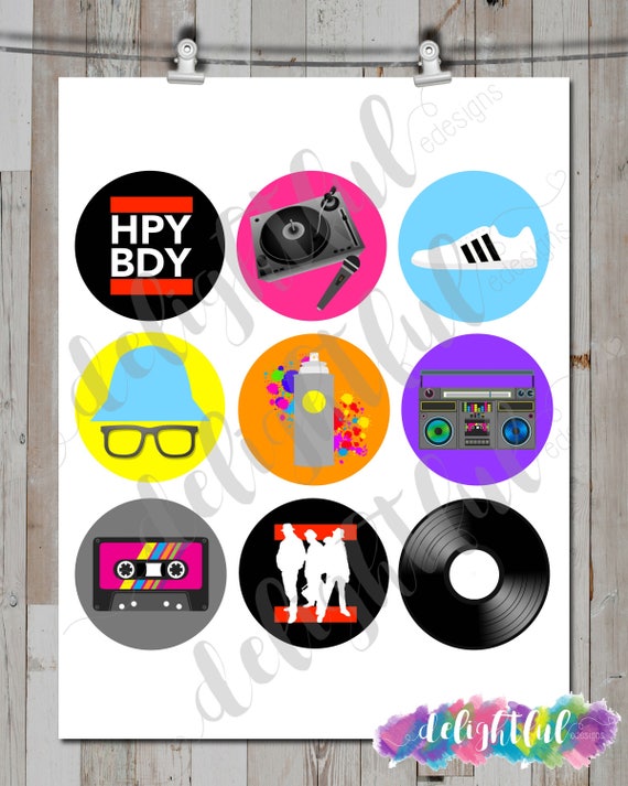 Old School Hip Hop Rap 80s Throwback Birthday Party Cupcake Etsy