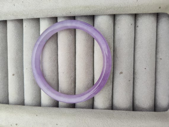 Solid Lavender Jade Bangle Bracelet 59mm - image 3