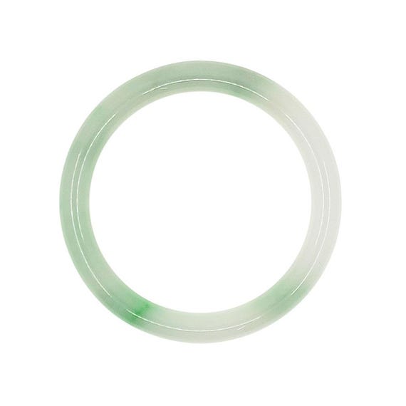 Light Green Solid Jade Bangle Bracelet - image 1