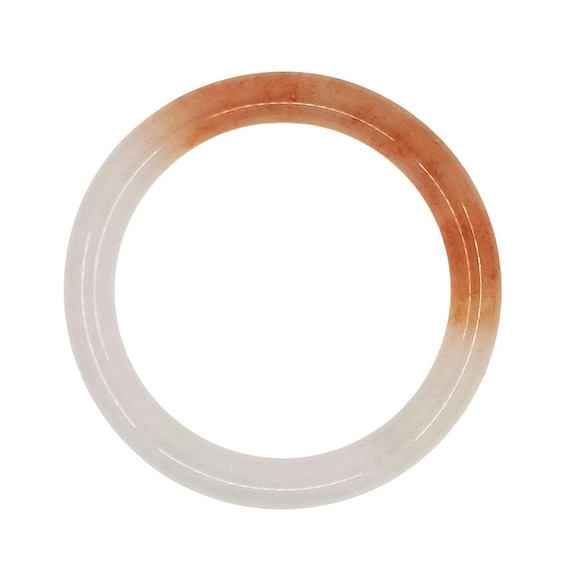 Ice Lavender & Orange Solid Jade Bangle Bracelet - image 1