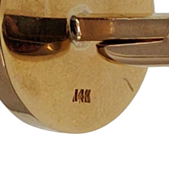 Solid 14K Gold Round Cufflinks - image 3