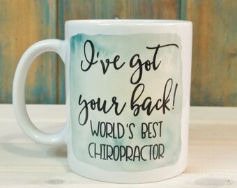 Chiropractor Mug, Watercolor Green, Funny Gift