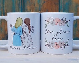 Custom Best Friend Mug, Personalized Girls in Robes