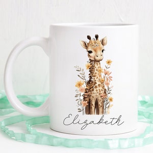 Giraffe mug, custom Giraffe name coffee mug, Giraffe gift, Giraffe art, cute coffee mug, dishwasher safe
