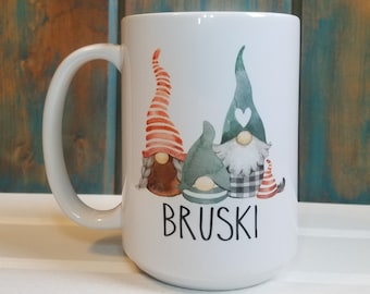 Custom Gnome Family Mug: Personalized Last Name, Dishwasher Safe
