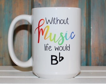 Rainbow Music Coffee Mug: Funny Musician Gift