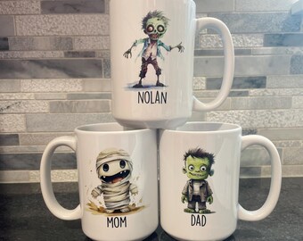Personalized Monster Halloween Mug: Custom Name Fall Coffee Mug