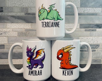 Personalized Dragon Mug: Custom Name Gift
