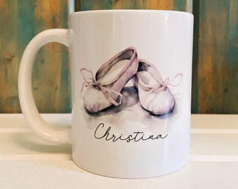 Ballet shoes mug, ballet mug, pointe shoes, dance gift, dance teacher gift, choreography gift, dance mug, ballet dancer gift