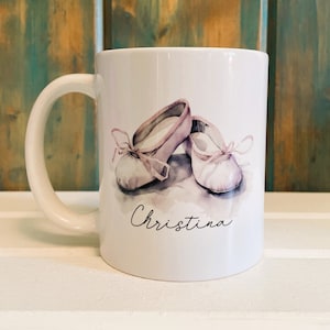 Ballet shoes mug, ballet mug, pointe shoes, dance gift, dance teacher gift, choreography gift, dance mug, ballet dancer gift
