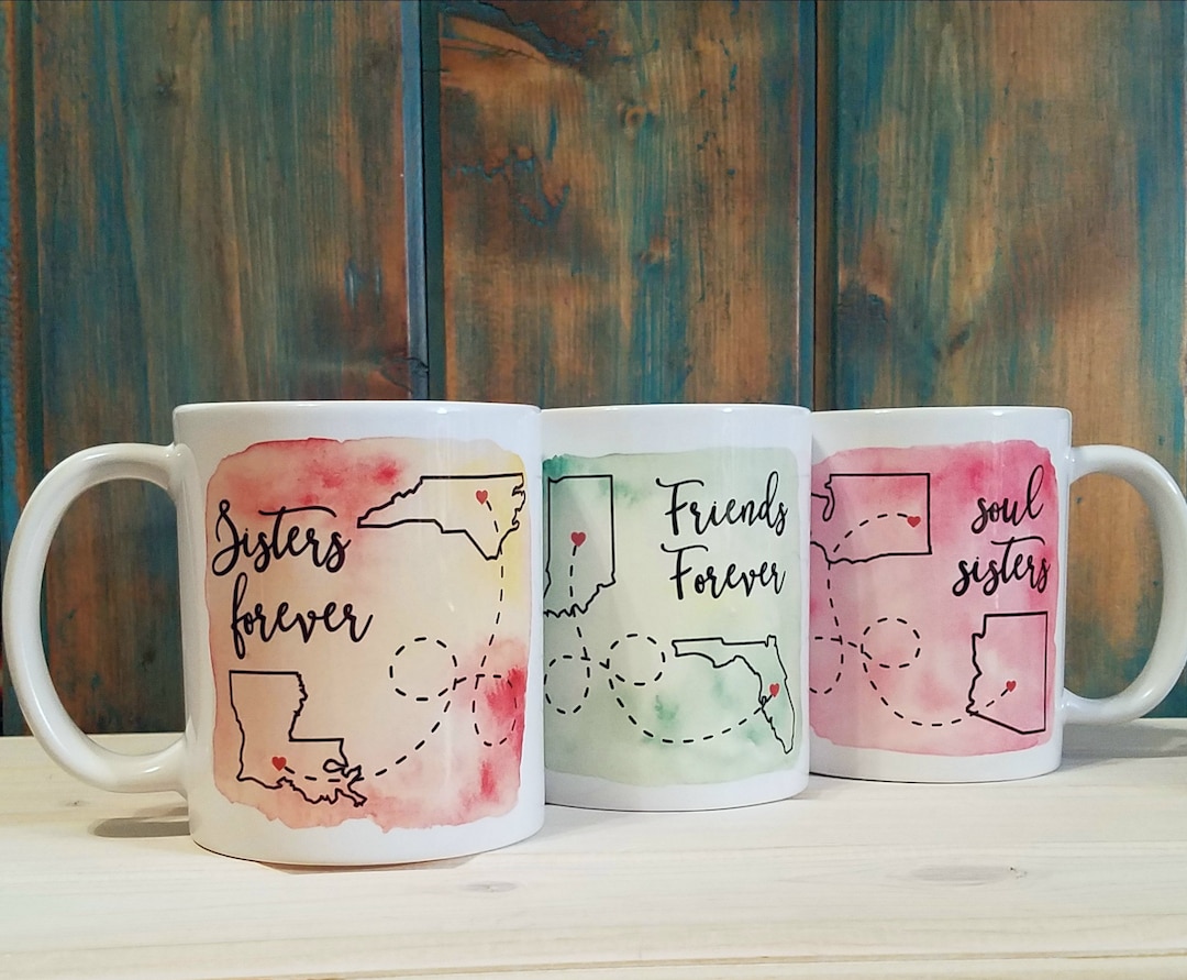 State Mugs Custom State to State Mug, Long Distance Gift - Etsy