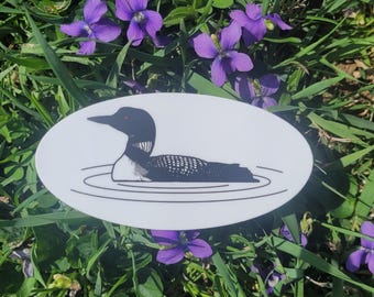 Loon Vinyl Sticker, Bird Lover Decal (2 x 4 inches)