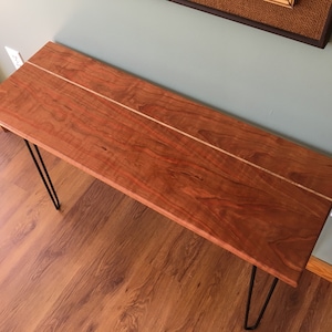 Appalachian Cherry x Curly Maple Console Table, Wood Hall Table, Custom Console Table, Wood Console Table, Modern Console Table
