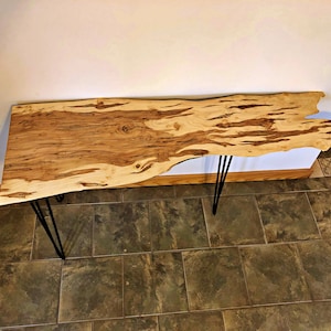 Unique Live Edge Ambrosia Maple Hall, Sofa or Console Table, Unique Console Table, Live Edge Table, Ambrosia Maple Table