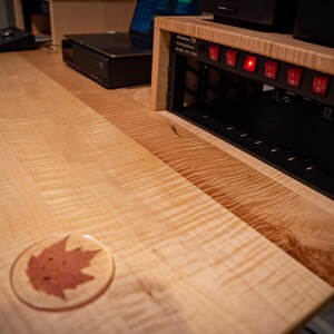 Custom Curly Maple Music Studio Desk, Recording Desk, Executive Desk ...