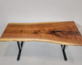 Live Edge Black Walnut Sit/Stand Desk, Live Edge Slab Desk, Unique Handmade Desk, Handmade Office Furniture
