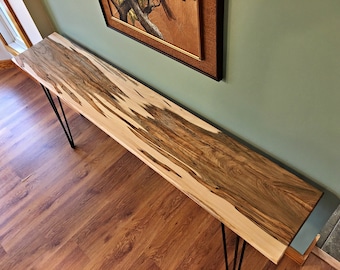 Custom Ambrosia Maple Console Table, Ambrosia Maple Hall Table, Unique Hall Table, Modern Console Table, Modern Hall Table