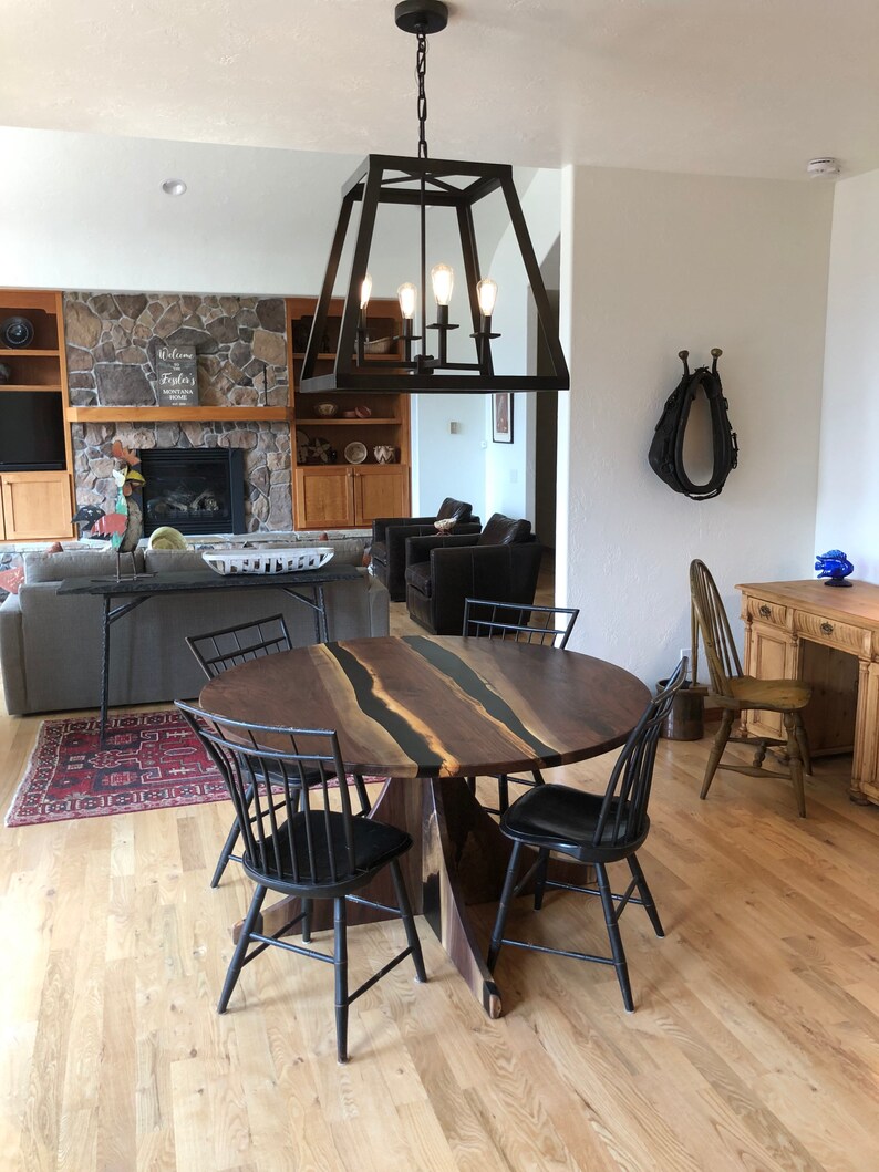Round Live Edge River Kitchen Table Round Dining Table Round - Etsy