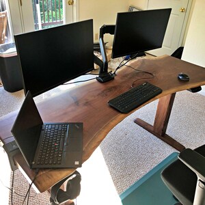 Custom Live Edge Walnut Electric Standing Desk, Handmade and Custom ...