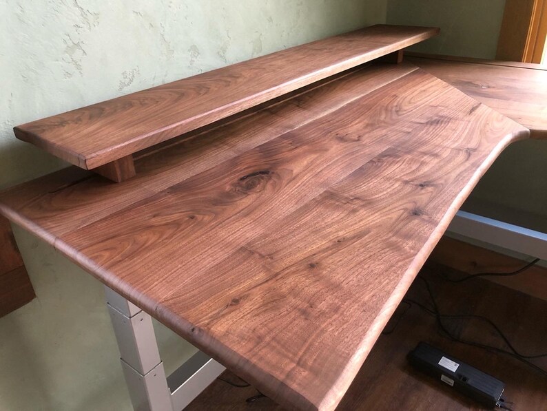 Custom Black Walnut Corner L Desk Studio Desk Recording Etsy
